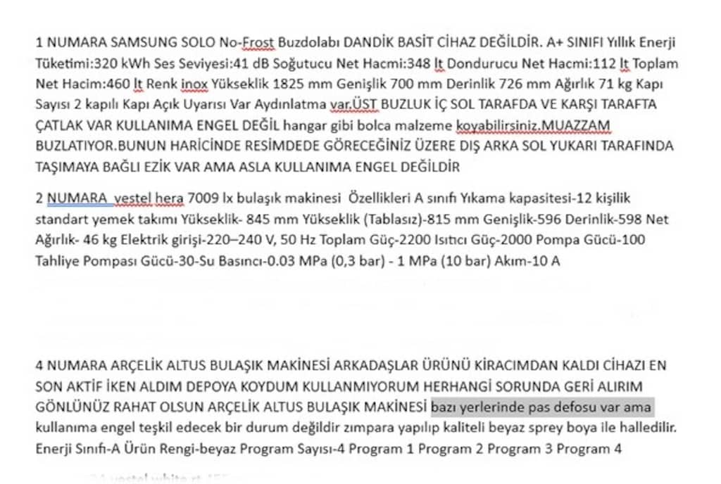 ARÇELİK ALTUS VE VESTEL BULAŞIK MAKİNESİ-SAMSUNG BUZDOLABI DETAY OKU - 4