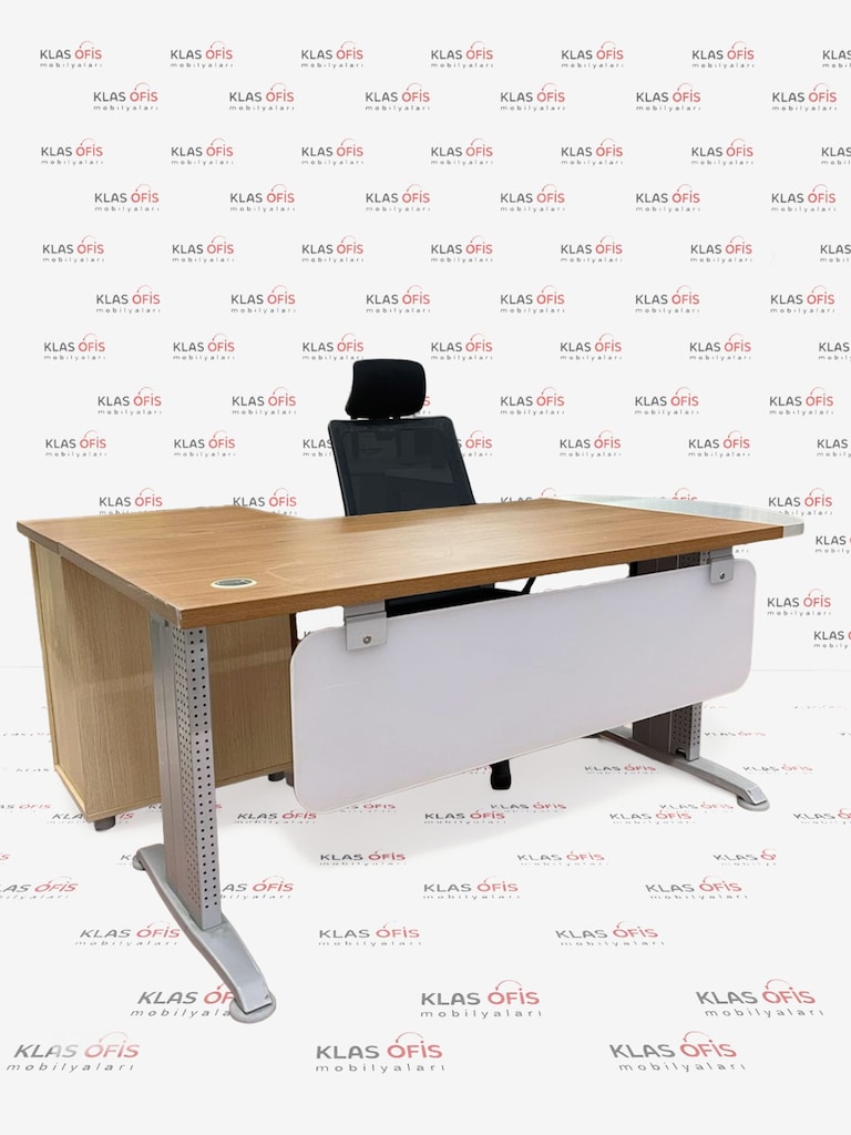 KLAS OFİS PENDİK 165x80 L KESONLU CEVİZ ÇALIŞMA MASASI İKİNCİ EL - 2