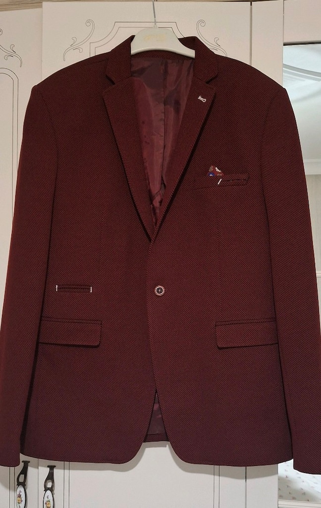 bordo blazer ceket 54-6drop