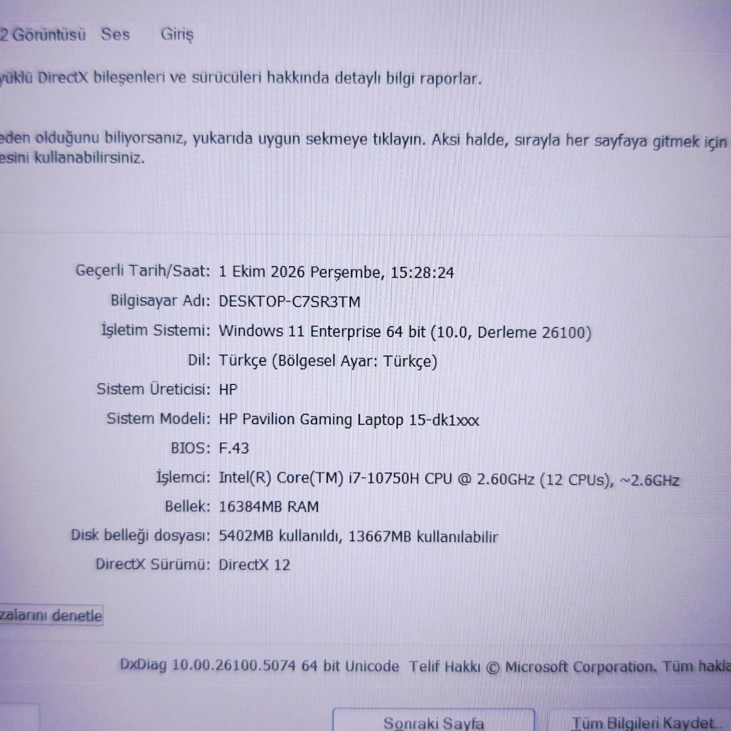 HP / İ7 İŞLEMCİ / 16 RAM / 500 SSD / 144 HZ / GTX 1650Tİ / GAMİNG - 6