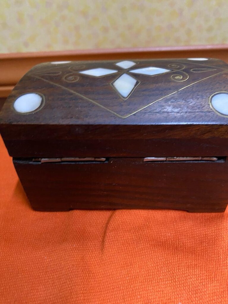 Sedef Kakma Pirinç İşleme Ahşap Kutu - 6