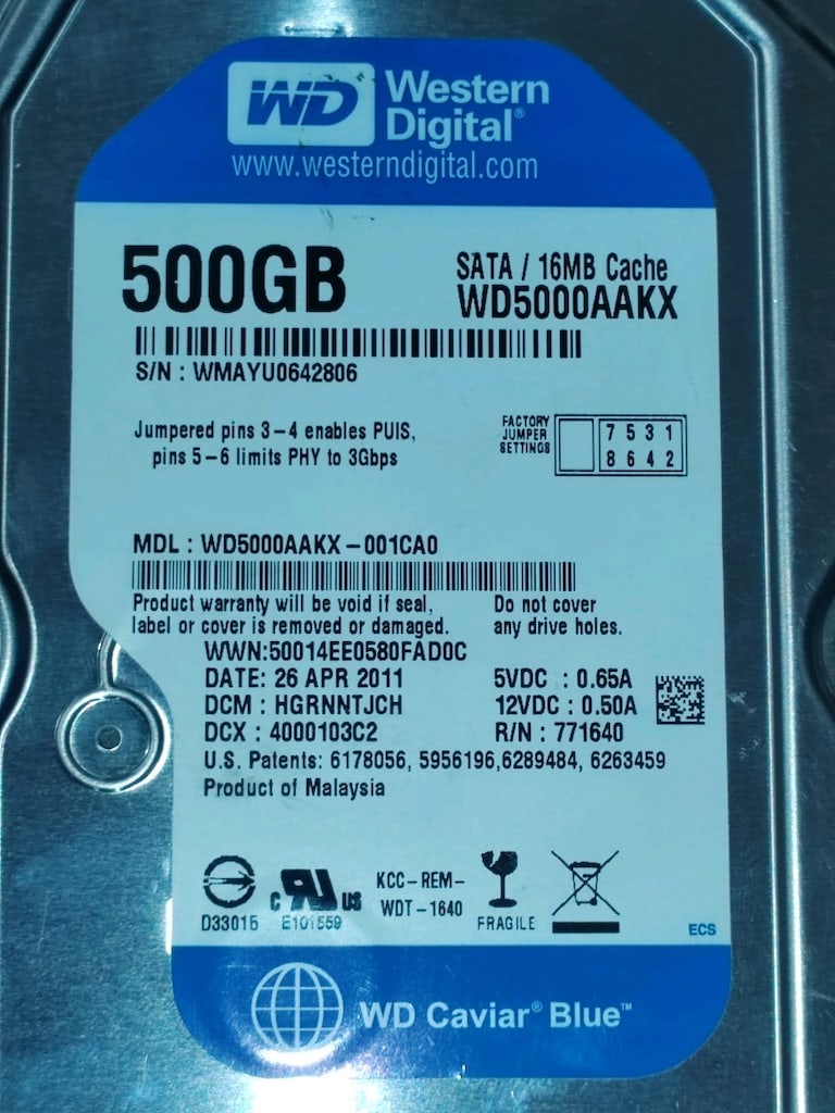 500gb harddisk 3.5 inç Western digital,sorunsuz - 2