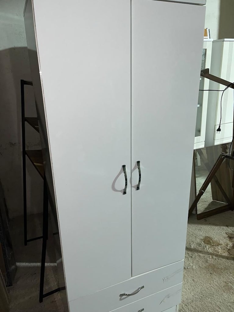 BEYAZ 2 KAPAKLI 2 ÇEKMECELİ GARDIROP - 3