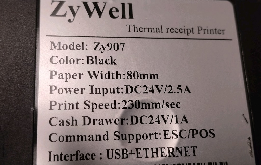 Adisyon fiş termal yazıcı zywell zy907 - 5