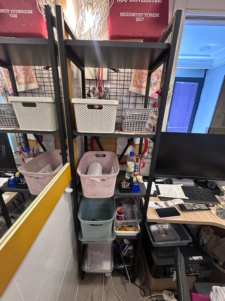 Kitaplik ofis kutuphane raf metal ahsap raf sorunsuz - 3