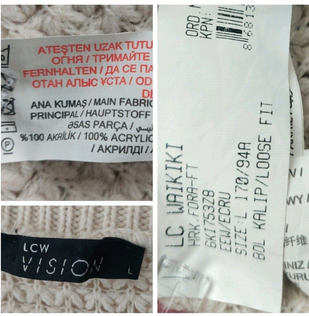 LCW Peluş Şal Yaka akrilik ekru Hırka - 9