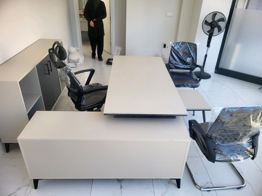 L Etajerli Ofis Makam Masası Takımı - 11