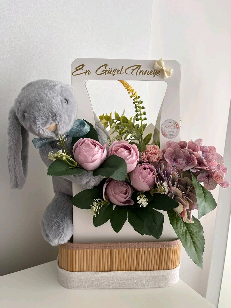 peluş tavşan ,balon içinde tavşan hediyelik ürünler - 2