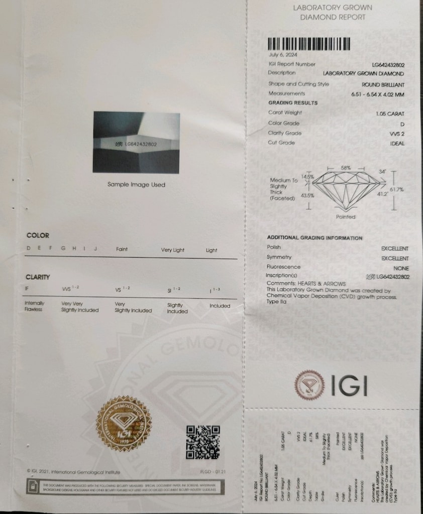 Laboratuvar Pırlantası (Lab Grown) 1.05 Karat - 5