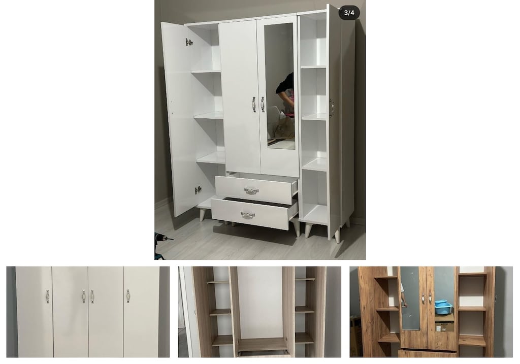 4 kapaklı elbise dolabı gljxpmbhxh - 4