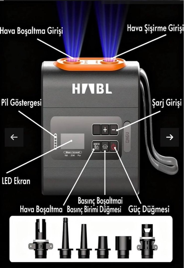Şarjlı Dijital Hava Pompası | SUP & Şişme Çadır | 22 PSI (1.5 BAR) - 2