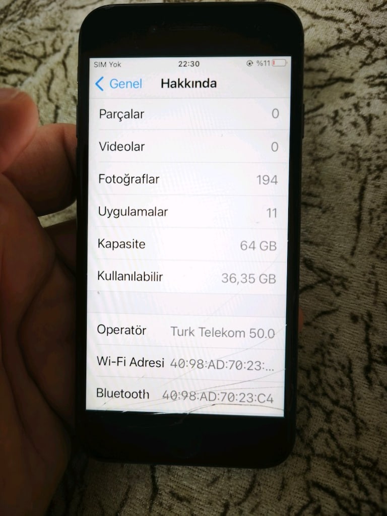 iPhone 8 YD 64 GB temiz cihaz - 11
