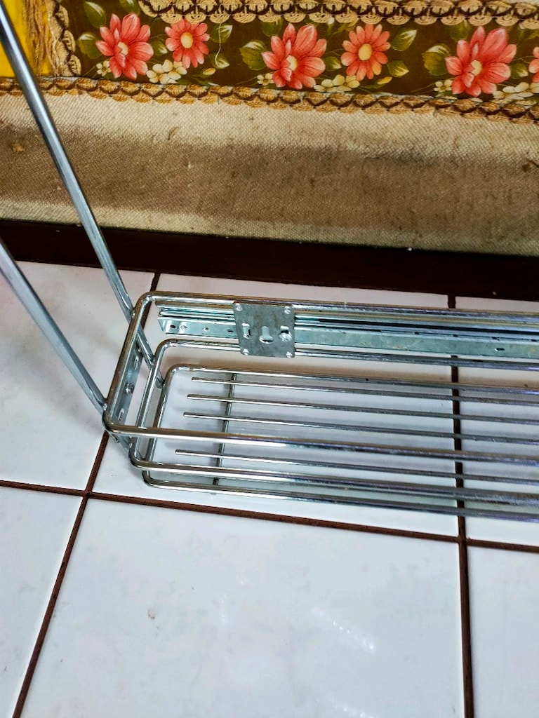 frenli/teleskopik raylı krom metal şişelik ve yağdanlık (veya dolap iç - 5