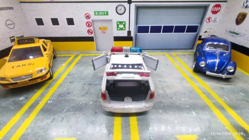 Hyundai Elantra polis arabası modeli metal diecast oyuncak araba - 5
