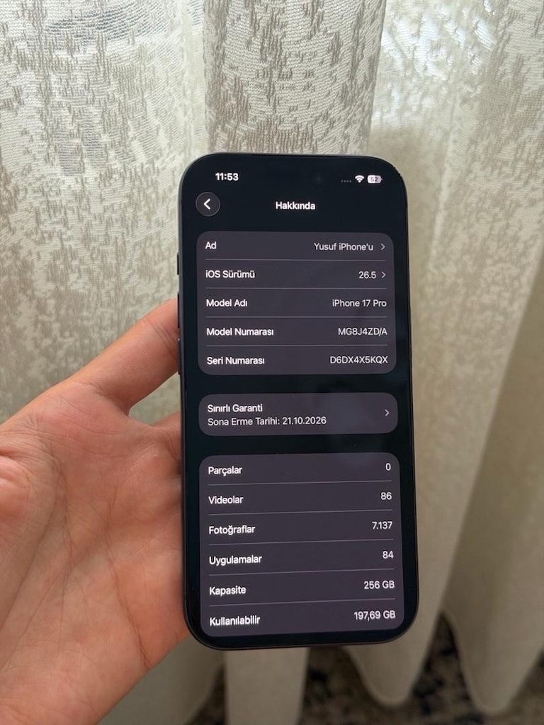 iPhone 17 PRO 256 GB Abis Mavi YD Garantili Seri (0-120Süreli) - 3