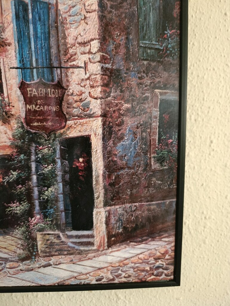 Çerçeveli Bristol Tablo / Poster - Fransız Sokak Manzaralı (30x60 cm) - 2