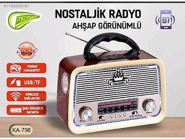AHŞAP GÖRÜNÜMLÜ NOSTALJİK RADYO