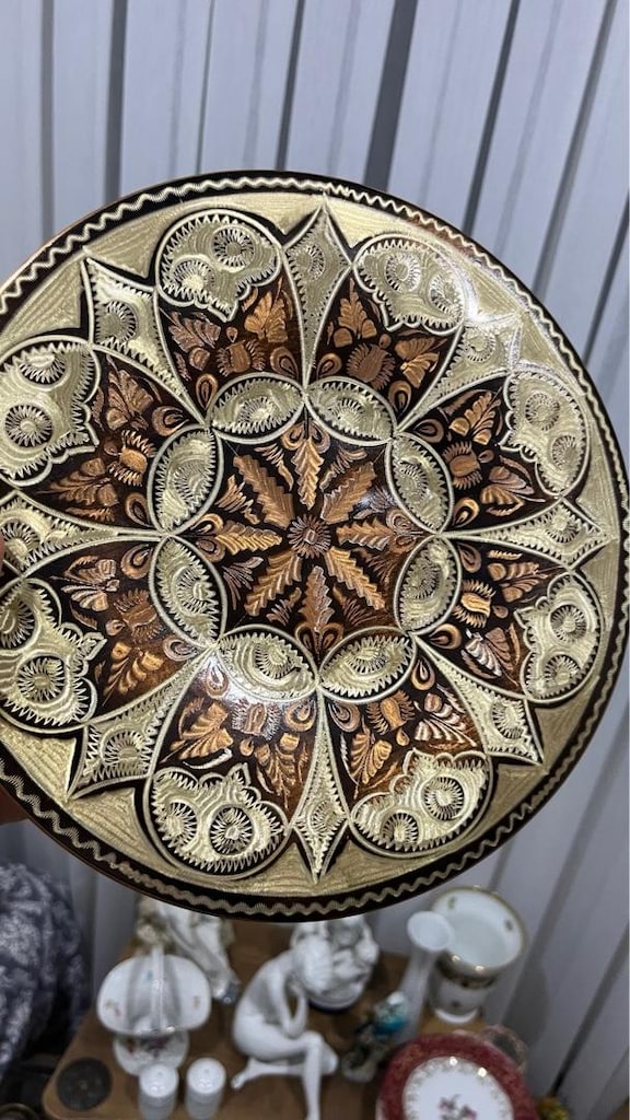bakır işlemeli dekor tabak - 10