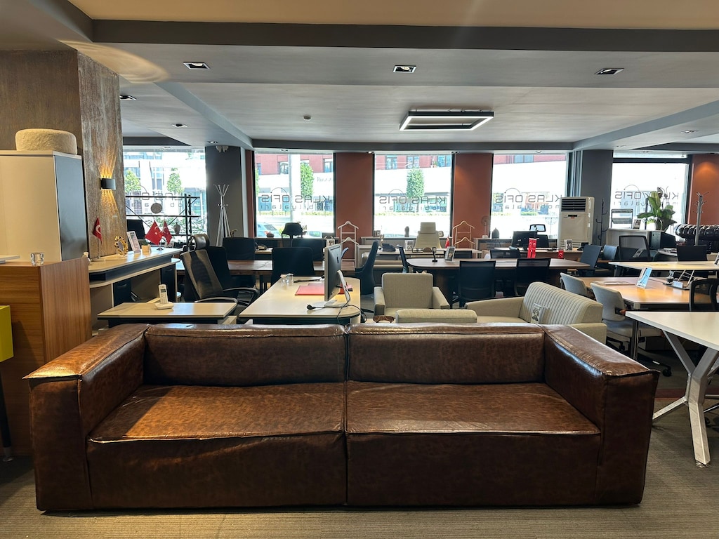 KLAS OFİS ÜSKÜDAR 300x100 KAHVERENGİ DERİ ÜÇLÜ BEKLEME KOLTUĞU - 3