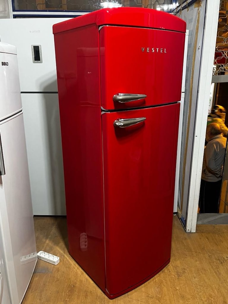 kırmızı retro buzdolabı nakliye var - 3