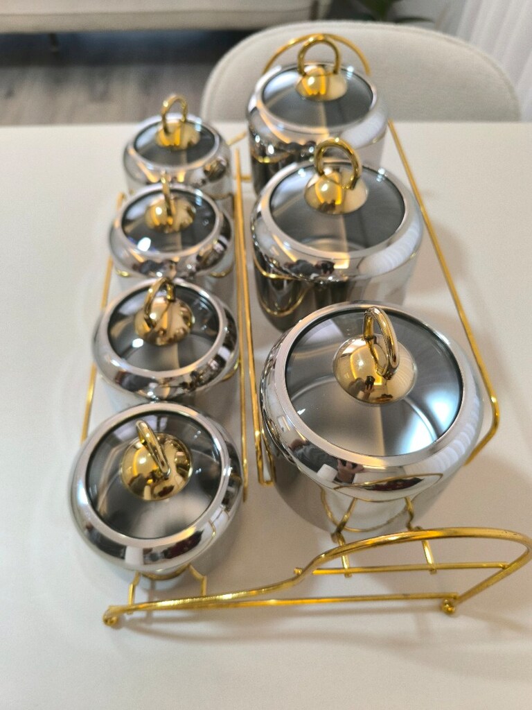 SILA Berfin Gold 15 Parça Çelik Kapak Gold Standlı Baharat Takımı - 3