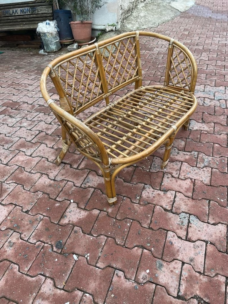 Antik Bambu koltuk - 3
