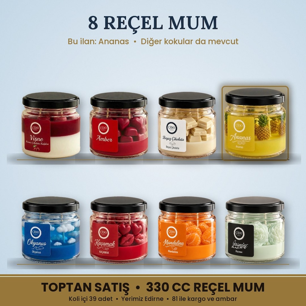 ÇİDO MİRİS ANANAS REÇEL MUM 330CC SIFIR - 3