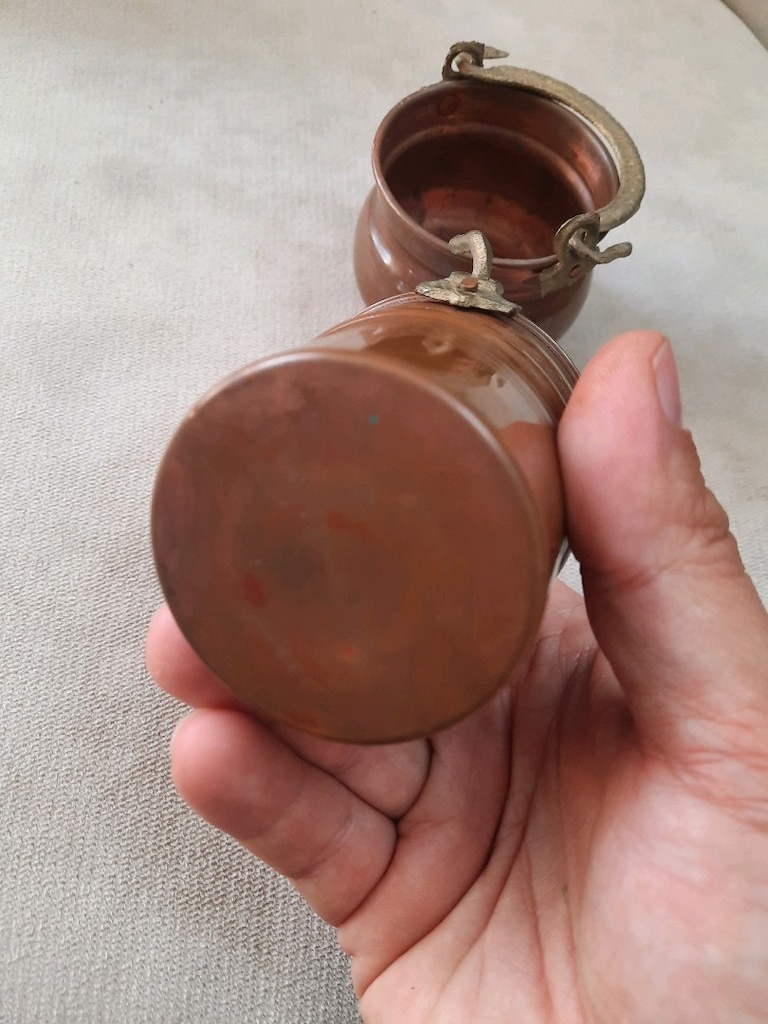 dönem 2li bakır bakraç kulplu kaseler - 6