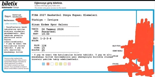Türkiye İsviçre basketbol maçı bileti