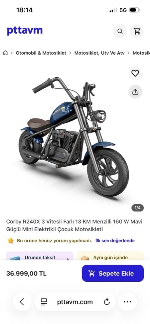 CORBY akülü çocuk motoru