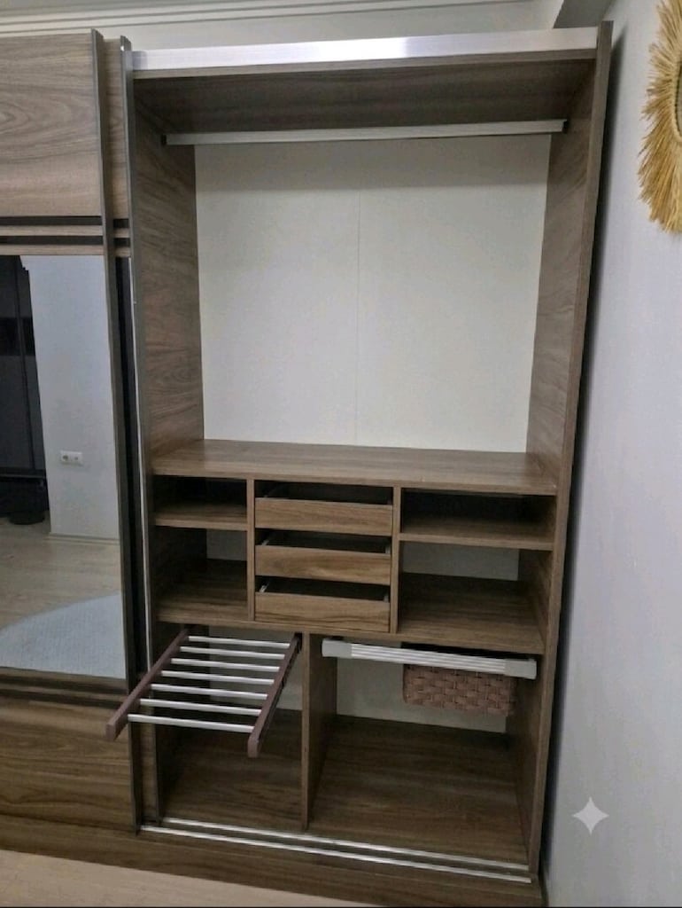 aynalı sürgülü gardırop/gardırop/gardolap/elbise dolabı/yatak odası - 6