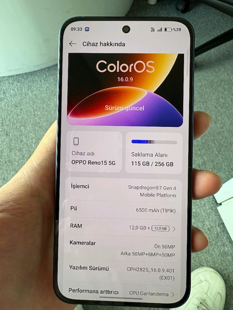 3 Aylık Oppo Reno 15 5G - 2