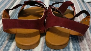 Bordo Taşlı Bayan Sandalet - 6
