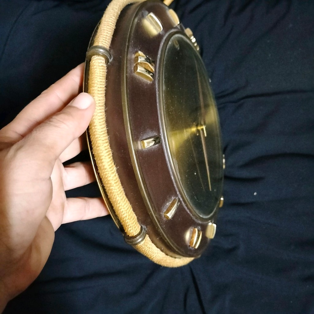 Junghans EXACTA ağır pirinç halatlı duvar saati antika - 4