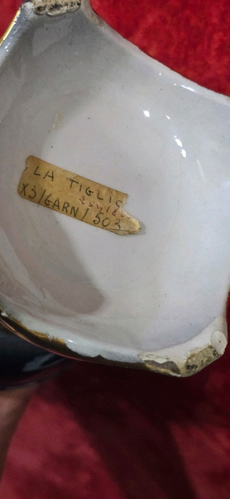 italyan altın varak işleme porselen vazo - 6