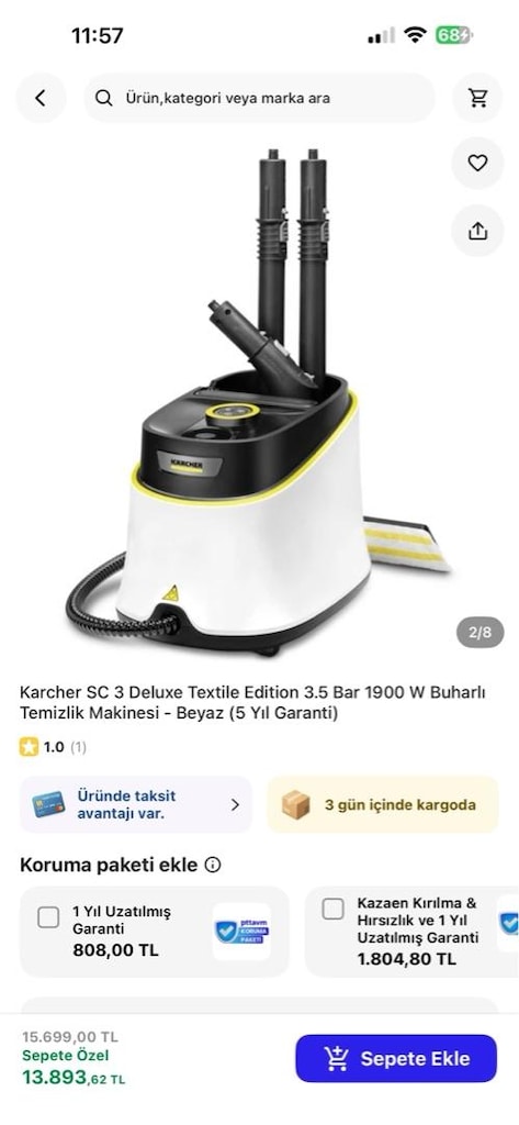 Karcher buhar temizleme. bakınası 5 yıl garantı sıfır - 3