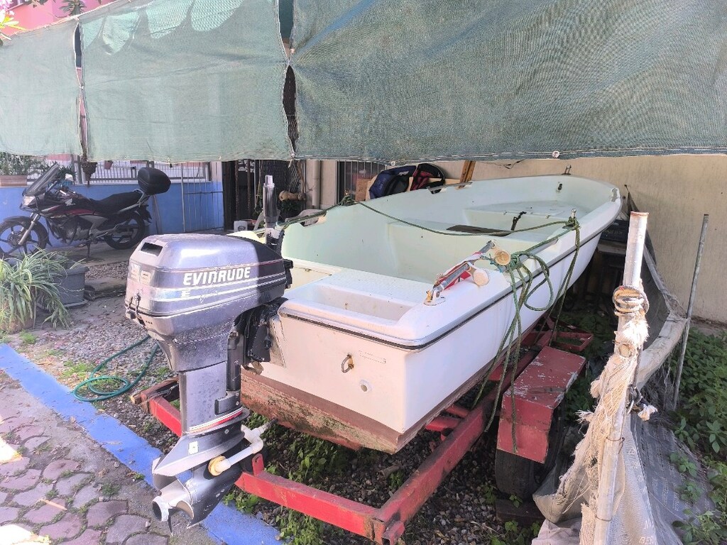 polyester kayık, Römork 9,9 evinrude kısa şaft 2 zamanlı - 7