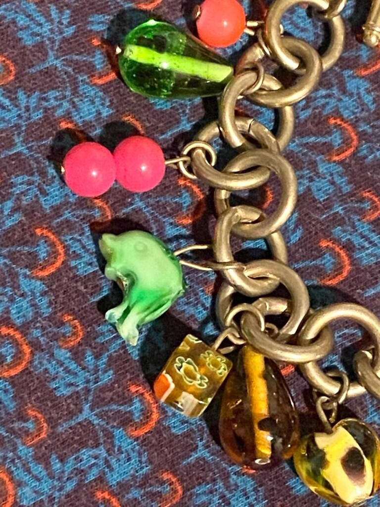 Vintage Murano Cam Charm’lı Çelik Bileklik - 15