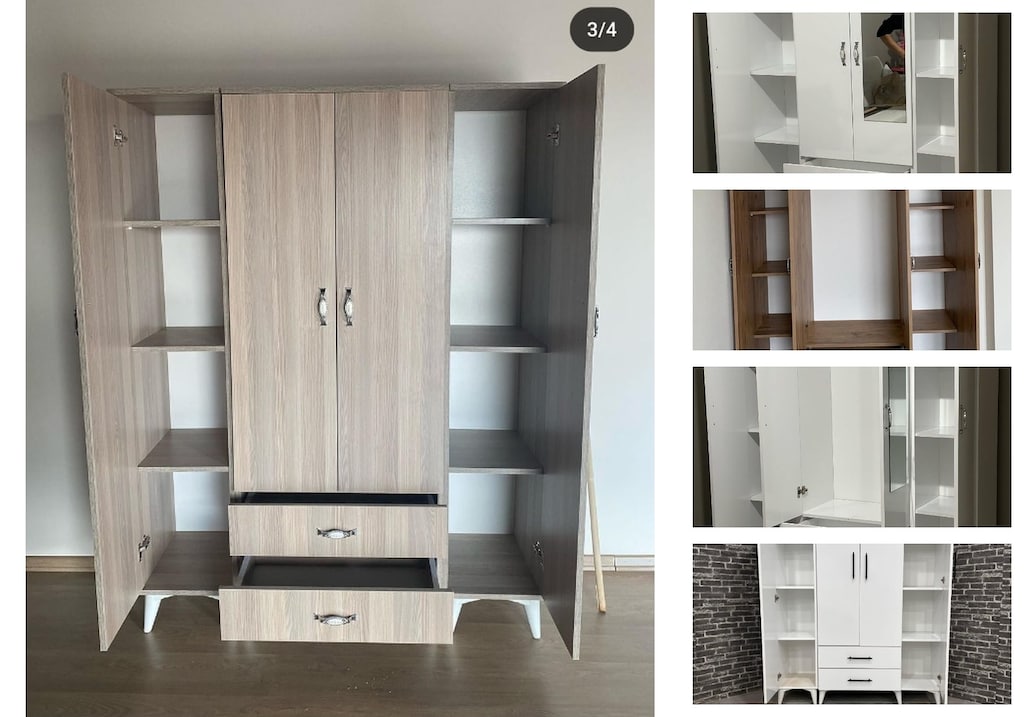 4 kapaklı elbise dolabı nmomsewmzp - 3