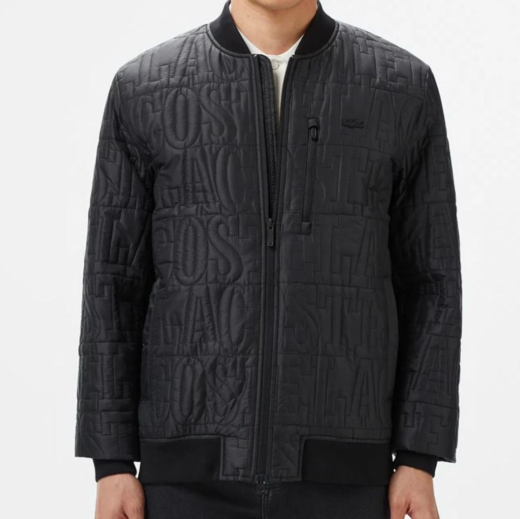 Lacoste Erkek Regular Fit Dik Yaka Kapitone Siyah Mont M beden