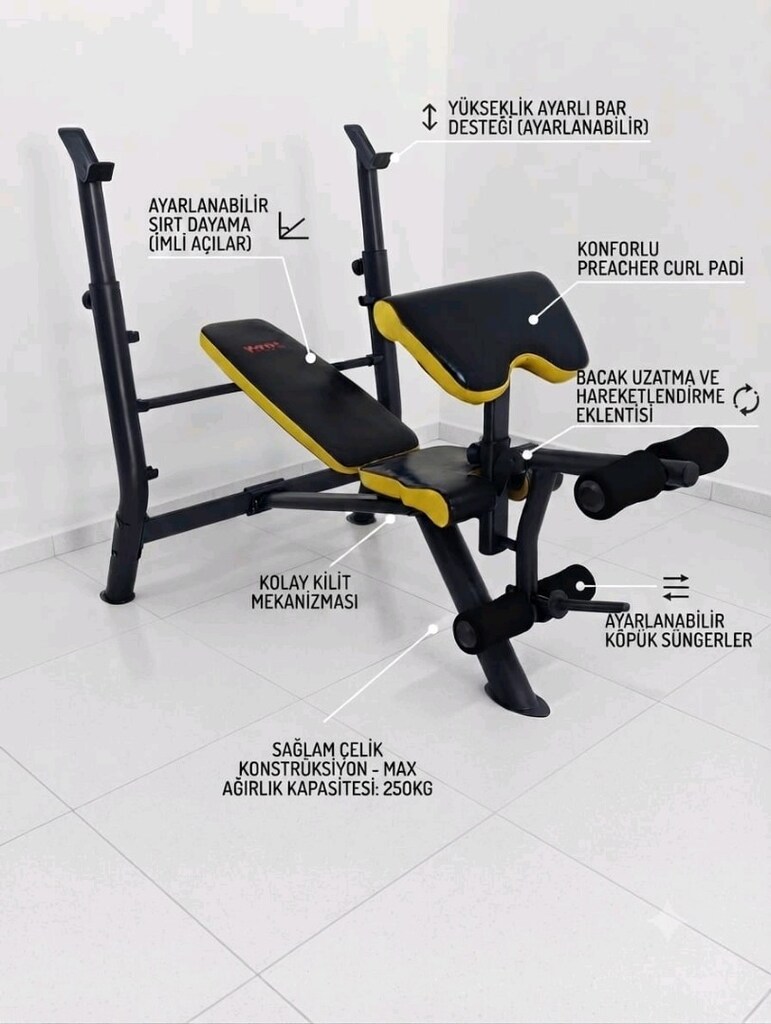 York Fitness Deluxe ile Profesyonel HALTER SEHPASI ADRESE TESLİM - 2