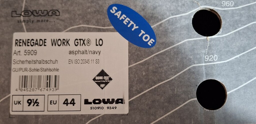İş güvenliği ayakkabısı, LOWA Renegade Work GTX, S3, 5909, numara 44 - 11