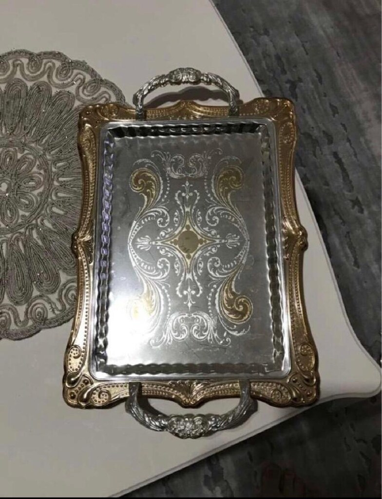 DİKDÖRTGEN GÜMÜŞ TEPSİ
