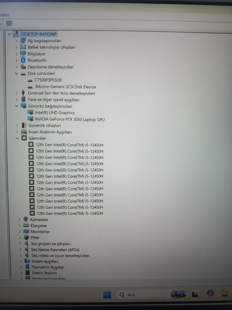 EXCALİBUR G770 GAMİNG İ5 12450H İŞLEMCİ + 3050 4GB EKRAN KARTI - 5