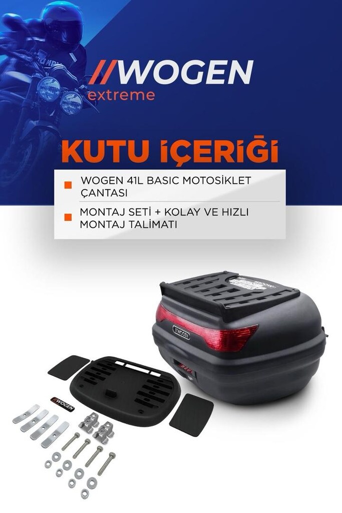 WOGEN WG41 41LT MOTOSİKLET ARKA ÇANTA (Topcase) - 3
