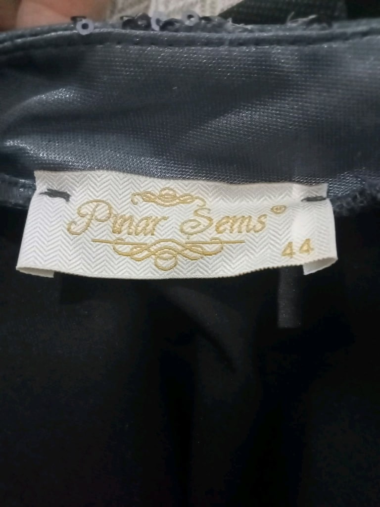 PINAR ŞEMS MARKA TAŞ VE PAYET İŞLEMELİ TESETTÜR ABİYE ELBİSE - 5