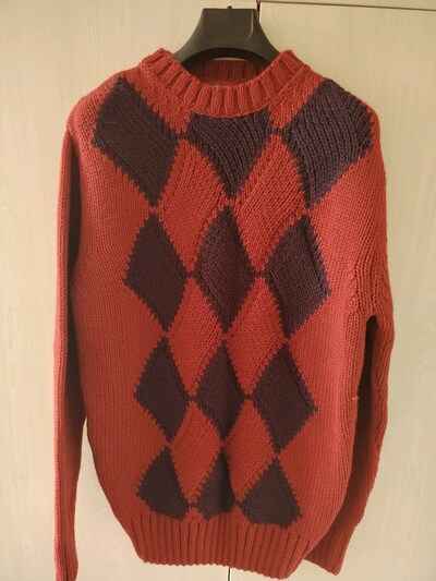Kırmızı Kahverengi Unisex Triko Kazak