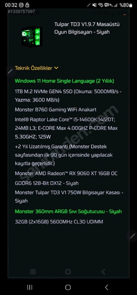 RX 9060 XT 16GB | 8 Aylık Komple Oyuncu PC Seti | Her Şey Dahil - 6