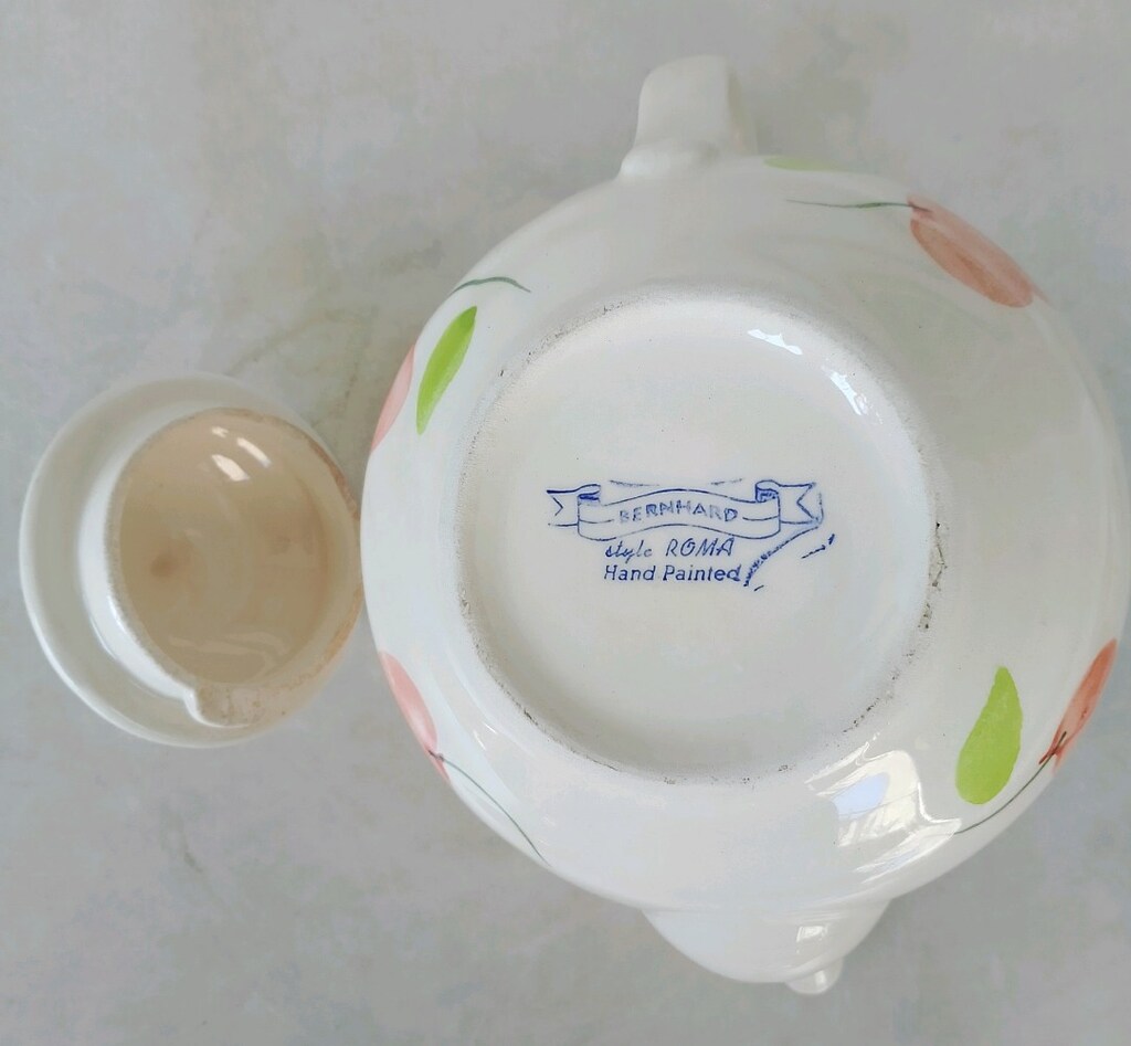 Vintage Çaydanlık El Boyaması Seramik BERNHARD style ROMA Hand Painted - 4