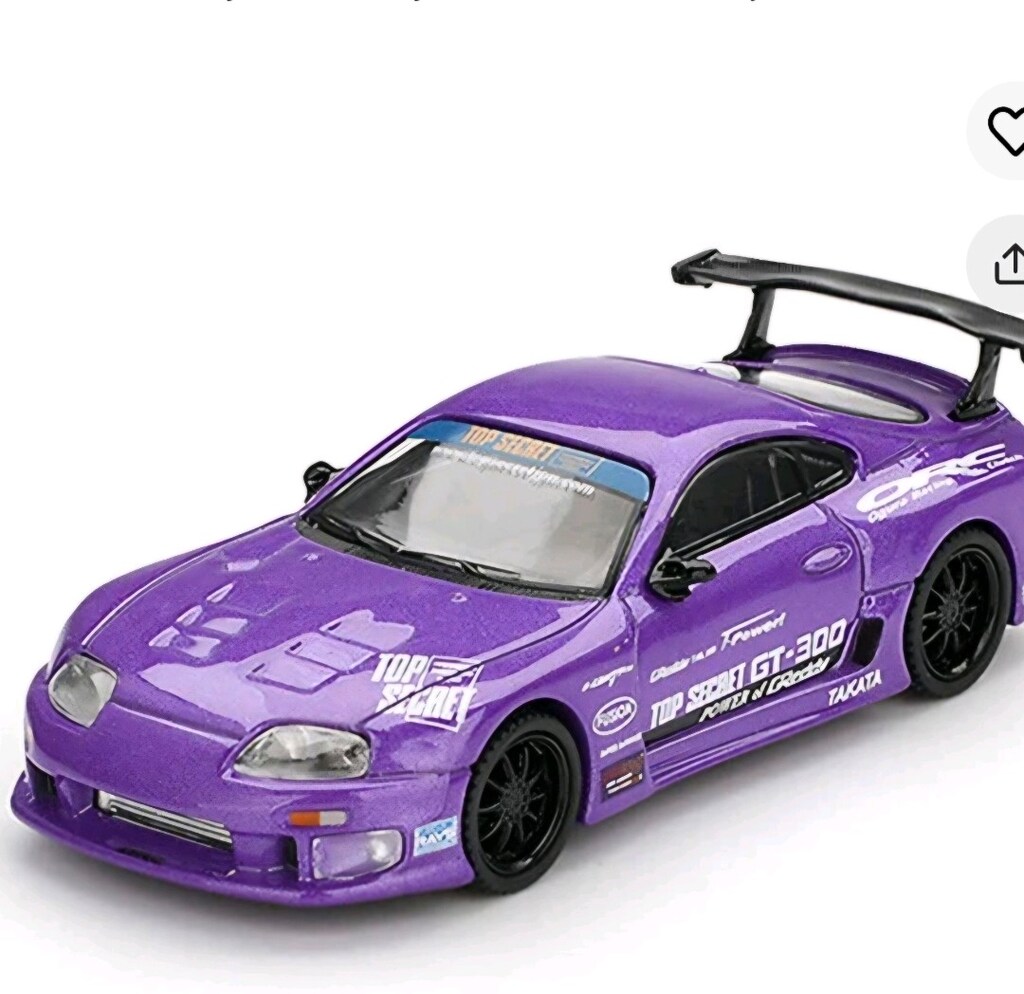 Mini GT Toyota Supra ( A80 ) Top Secret GT-300 Diecast Model Araba - 3